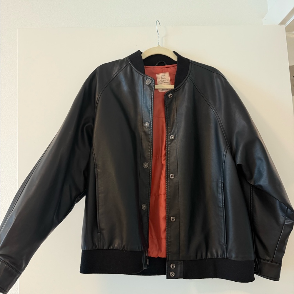We The Free- Oversized leather bomber jacket